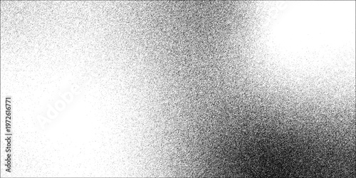 Grain noise of black irregular dots and grainy halftone fade effect with sand dust particles. Black dotted noisy gradation wallpaper Monochrome dot pattern with grainy effect.