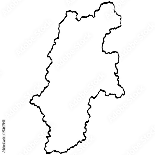 長野県地図 筆タッチ 和風 中部地方 日本 / A brushstroke map of Nagano Prefecture