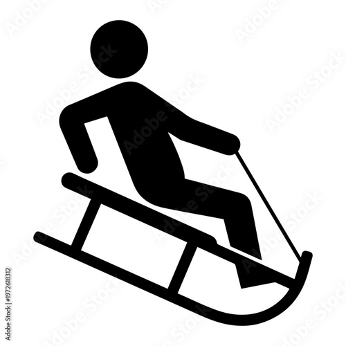sledging activity winter sport warning sign