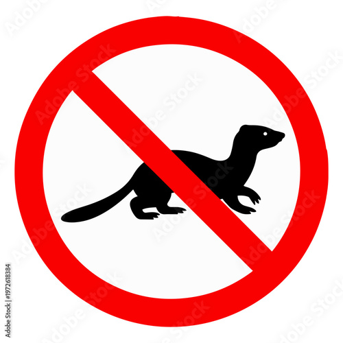 no weasel animal prohibition sign symbol
