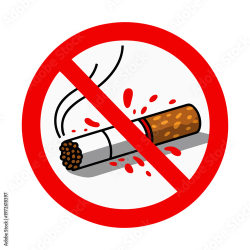 no cigarette littering prohibition sign symbol
