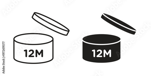 Billede på lærred 12M icon on white background. icon set