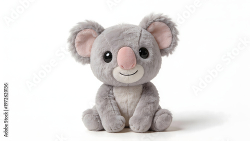 Gray koala plush toy with pink nose