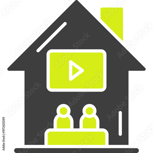 Watching A Movie Vector Icon