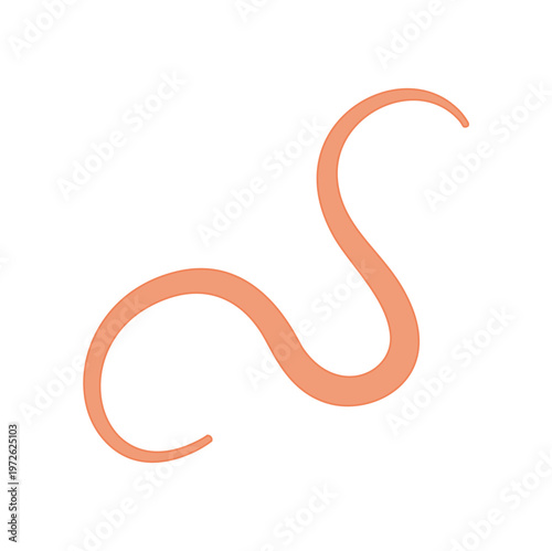 Tapeworm Cartoon Illustration in Flat Vector Style, Parasite Worm for Medical, Biology and Educational Design
