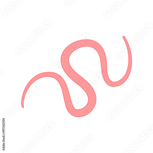 Tapeworm Cartoon Illustration in Flat Vector Style, Parasite Worm for Medical, Biology and Educational Design