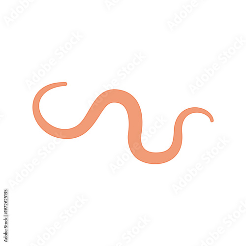 Tapeworm Cartoon Illustration in Flat Vector Style, Parasite Worm for Medical, Biology and Educational Design