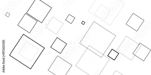 abstract black and white geometric line pattern seamless vector illustration with overlapping rectangles and modern minimal technology inspired design