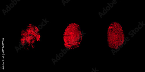 Digital fingerprint, finger print fingerprint lock secure security logo vector icon illustration