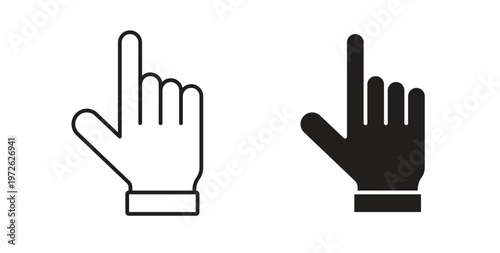 Cursor hand icon on white background. icon set
