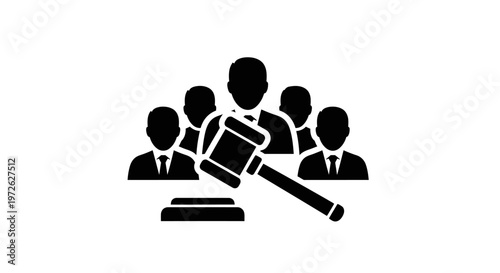 lawyer judge and people court hearing.