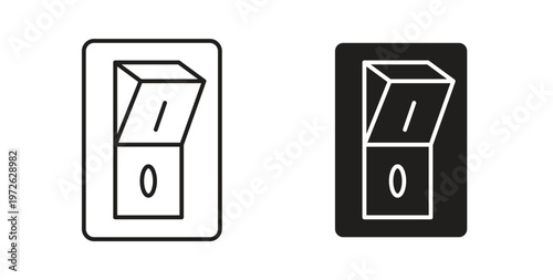 Electric switch icon on white background. icon set