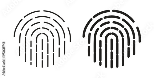 Fingerprint icon on white background. icon set