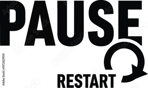 Pause and restart button icon