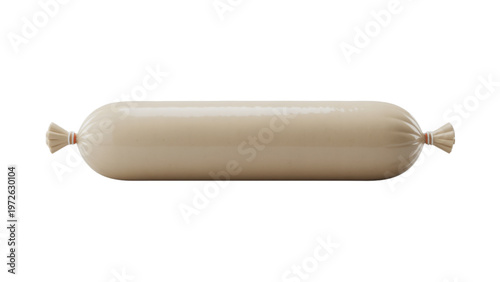 A cylindrical sausage casing or skin in a neutral beige color Vector