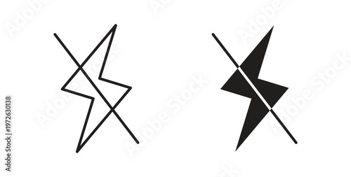 Flash off icon on white background. icon set