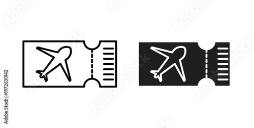 Flight tickets icon on white background. icon set