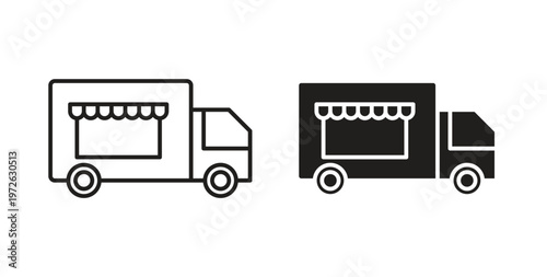 Food truck icon on white background. icon set