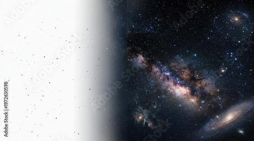 High-Resolution Photo of Outer Space Galaxy and Milky Way with Stars