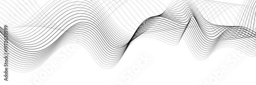 Abstract Gray Wave Lines Vector Illustration, Modern Technology-Inspired Texture Design, Seamless Digital Pattern, Futuristic Minimalist Art