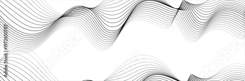 Abstract Gray Wave Lines Vector Illustration, Modern Technology-Inspired Texture Design, Seamless Digital Pattern, Futuristic Minimalist Art