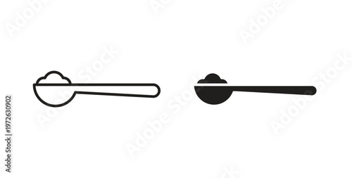 full spoon icon on white background. icon set