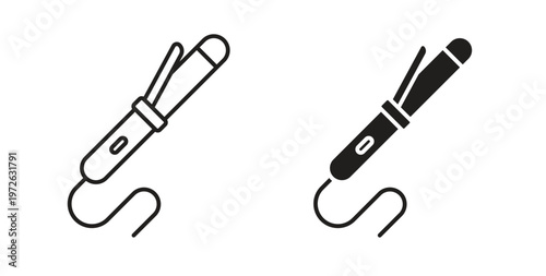 Hair curler icon on white background. icon set