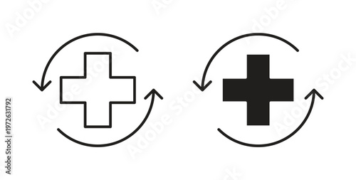 Health recovery icon on white background. icon set