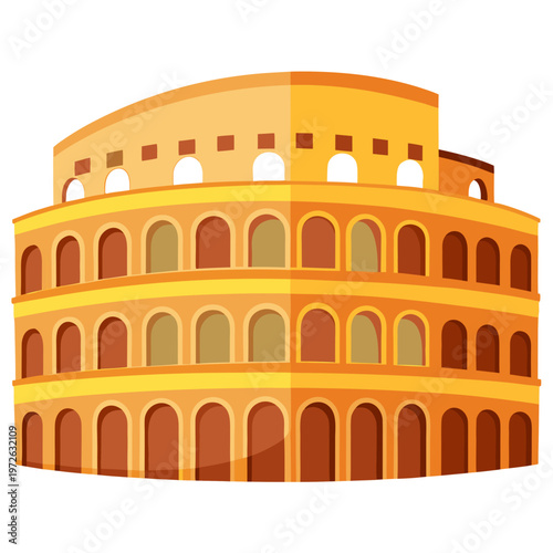 A large roman colosseum with arches