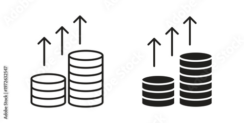 High revenue icon on white background. icon set