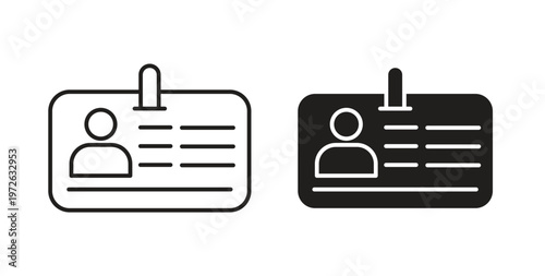 ID badge icon on white background. icon set