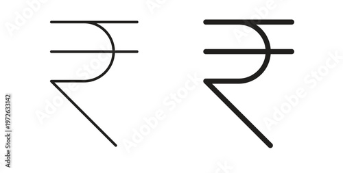Indian rupee icon on white background. icon set