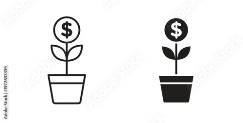 Investment tree icon on white background. icon set
