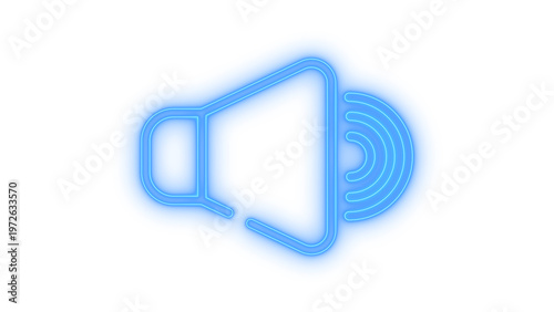 Fotografie A vibrant colorful neon volume icon, symbolizing audio control, sound adjustment, and multimedia technology, glowing with modern digital design, isolated on transparent background
