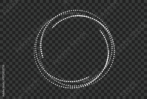 Abstract circular halftone ring frame vector minimal geometric border design