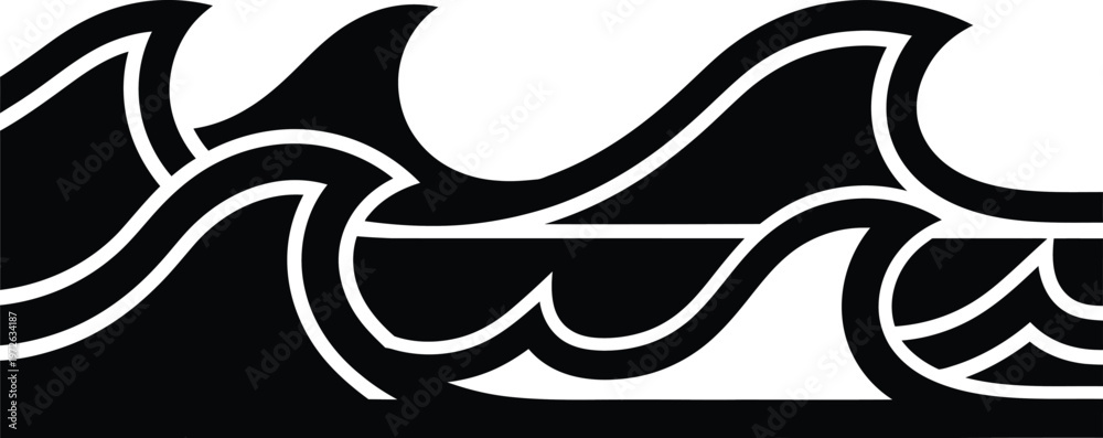 Fototapeta premium black wave pattern