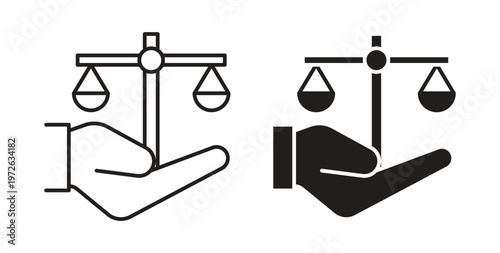 Law icon on white background. icon set