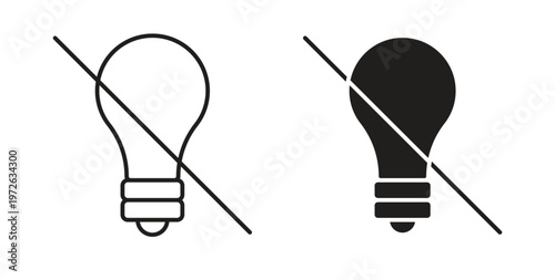 Light off icon on white background. icon set