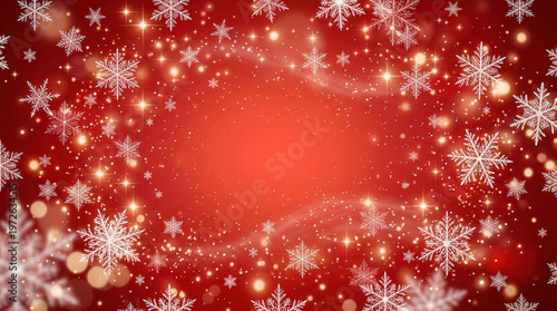 Festive Holiday Background With Snowflakes And Sparkling Light Effects