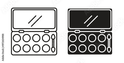 Makeup palette icon on white background. icon set