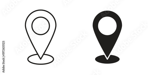 Map marker icon on white background. icon set