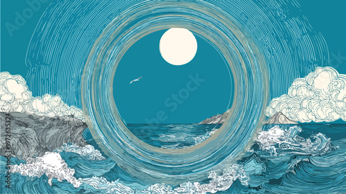 Safety Torus Vector Sea Poster Design with Free Space