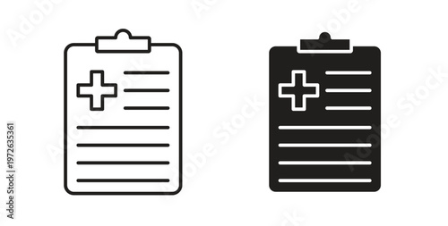 Medical report icon on white background. icon set