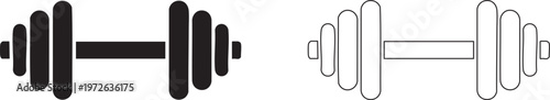 Dumbbell or dumbells weight training equipment flat vector icon for exercise apps and websites