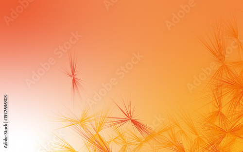 Billede på lærred Abstract orange lines forming sharp starburst shapes on a soft gradient backgrou
