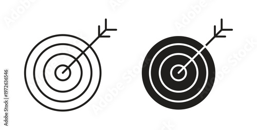 Objectives icon on white background. icon set
