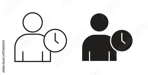 Office hours icon on white background. icon set