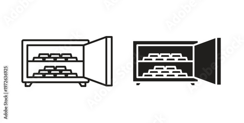 Open safe icon on white background. icon set