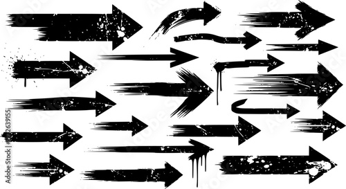 set of grunge arrow vector. grunge arrow brush.grunge arrow paint.
