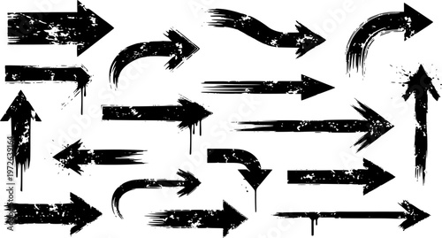 set of grunge arrow vector. grunge arrow brush.grunge arrow paint.
